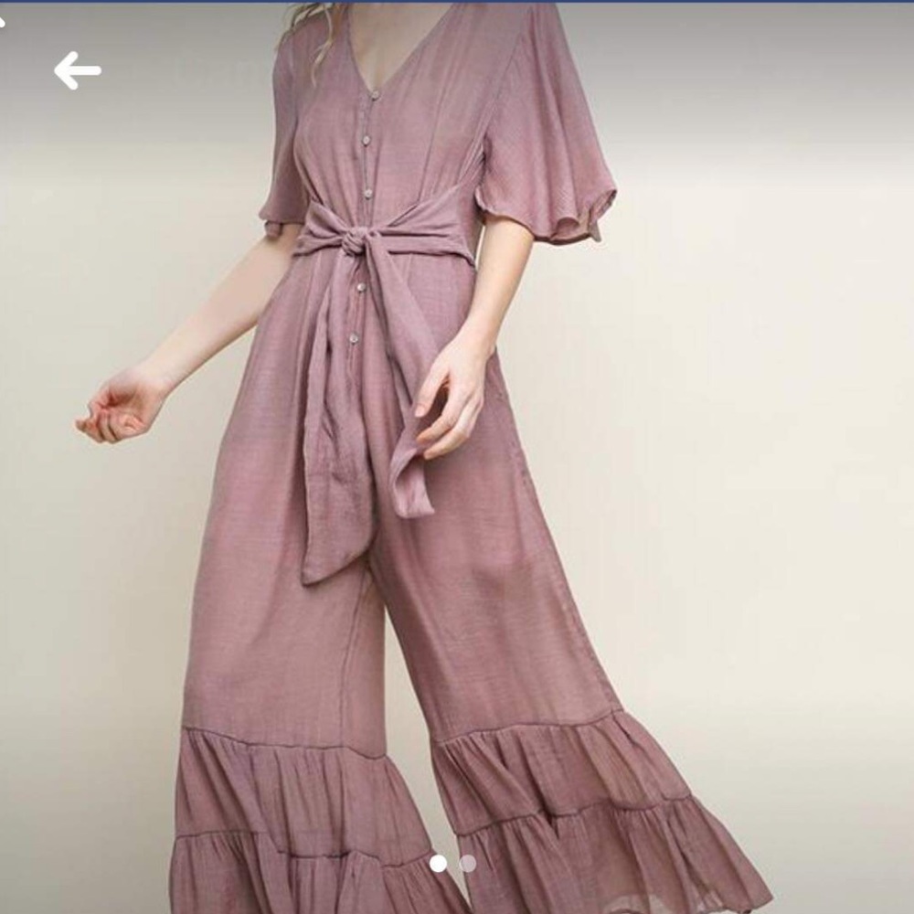 Flare pant jumpsuit- mauve pink